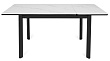 Стол Римини-2С 120х80 (+45) (царга черный/МДФ+PVC черный/WHITE MARBLE)