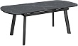 стол Шамони-1 (керамика) 140х85(+37) (ноги черные) (черный мрамор)