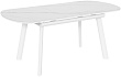стол Шамони-1 (керамика) 140х85(+37) (ноги белые) (мрамор Белый)