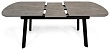 стол Шамони-1 (керамика) 140х85(+37) (ноги черные) (Серый мрамор)